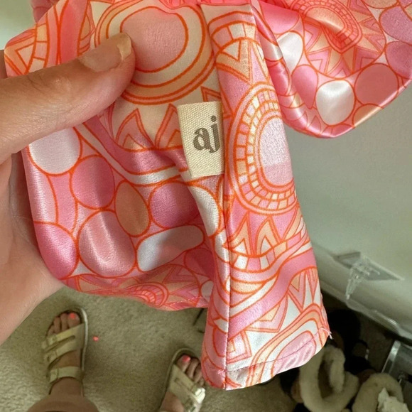 Araminta James pink Capri silky retro printer halter Mini Dress Size small NWT - Picture 12 of 13